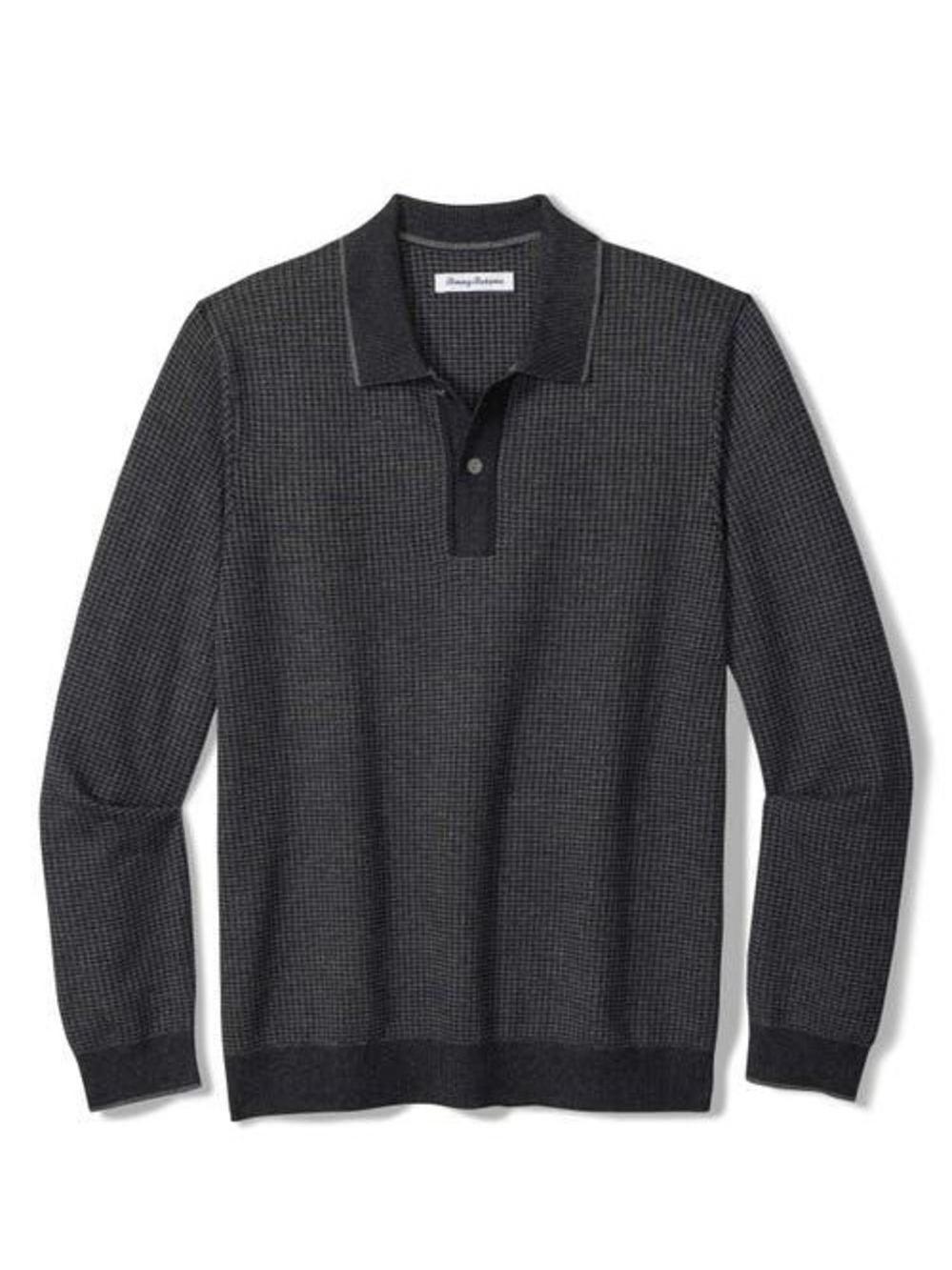 Tommy Bahama Men's Gray Coolside Texture Polo Sweater